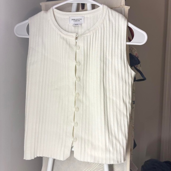 Revolve Song of Style Cream Ribbed Tank Top - Picture 5 of 9